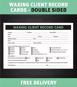 A5 Waxing Wax Care Consultation Record Cards Salon Beauty Hair - Picture 1 of 5