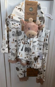 Dream Gro 3-6M Safari Conjunto de 4 Piezas Cárdigan Pantalones Sombrero Amigo - Imagen 1 de 4
