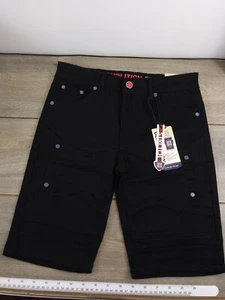Demolition Stretch Black Jean Shorts size 16 NEW - Picture 1 of 7