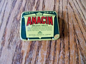 Vintage ANACIN Analgesic Tablets Empty Tin - Collectible - Picture 1 of 4