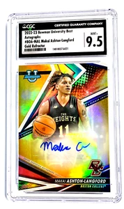 2022-23 Bowman University Best Auto Makai Ashton-Lanford Gold Refractor CGC 9.5 - Bild 1 von 3