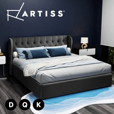 Artiss Bed Frame Double Full Queen King Size Gas Lift Base With Storage - image 1 of 4