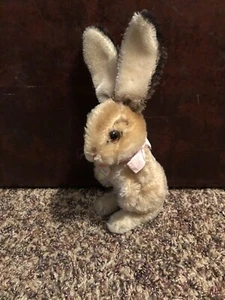 Steiff 9” MANNI RABBIT Bunny Tan Mohair W/ Chest Tag - Picture 1 of 7