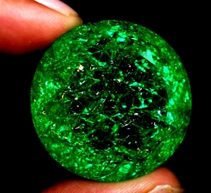 100.06 CT Natural Huge Colombian Green Emerald Round Loose Certified Gemstones - Picture 1 of 6