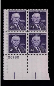 US Scott #1170, Plate Block #26780 1960 Walter George 4c FVF MNH Lower Left - Picture 1 of 1