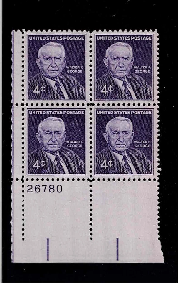 US Scott #1170, Plate Block #26780 1960 Walter George 4c FVF MNH Lower Left - Image 1 of 1