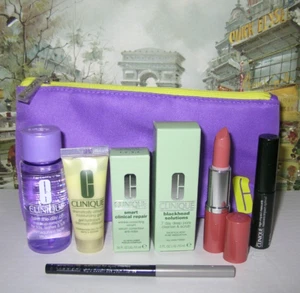 CLINIQUE QUICKLINER FOR EYES 01 BLACK HIGH IMPACT MASCARA 01 NUDE POP LIPSTICK - Picture 1 of 2