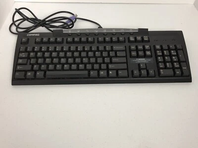 Vintage Compaq Keyboard - PS/2 KB-9963 - Black 164996-001 - Image 1 of 4