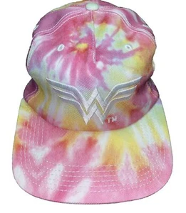 Wonder Woman Hat Snapback Cap Adult Pink Tie Dye DC Comics SuperHero Barbiecore - Picture 1 of 9