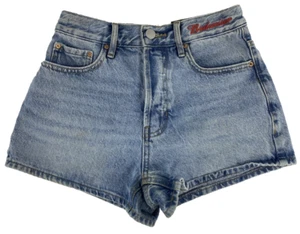 Pacsun Budweiser Damen Button Fly Denim Jeans Shorts High-Rise Größe 24 - Bild 1 von 6
