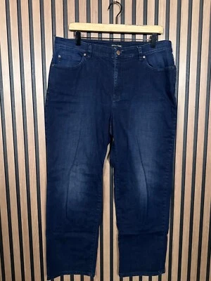 Pantalones de mezclilla Eileen Fisher 14 para mujer azul algodón orgánico lavado oscuro boyfriend crop Foto 1 de 4