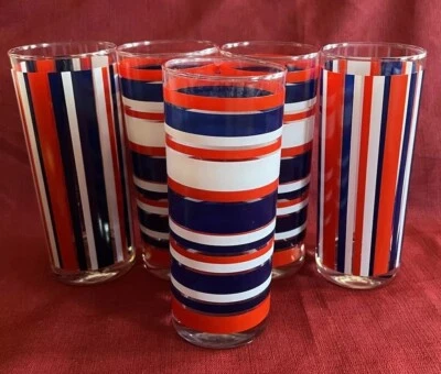 Ocean Thailand Home Essentials Rojo Blanco Azul Patriótico 5 Vasos Highball De Colección Foto 1 de 4