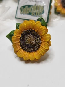 Sonnenblume 6 Stück Küche Harz Schrank Knöpfe Schublade Ziehen Schränke Griffe - Bild 1 von 6
