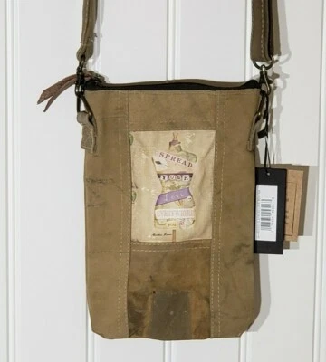 Purse/Bag Crossbody Recycle Canvas "Spread Your Love" Vintage Addiction - Image 1 of 4