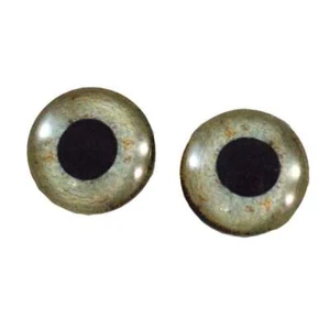 Pair Eagle Inspired Glass Eyes Jewelry Doll Taxidermy Flatback Cabochons - Picture 1 of 10