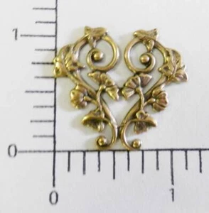 30553 Messing oxidiert Blumen Schnörkel Schmuck Fundstücke - Bild 1 von 1