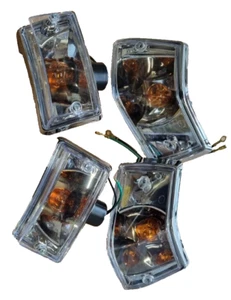 JUEGO DE 4 INDICADORES ESTILO VESPA LEXUS PX/LML/T5 VIDRIO TRANSPARENTE NARANJA BOMBILLAS AJUSTADAS - Imagen 1 de 4