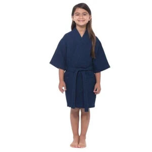 Kids Robe Waffle Kimono Bathrobe Unisex Girls Boys Waffle Kimono Kids Bath Robe - Picture 1 of 40