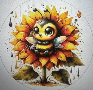 Biene & Sonnenblume Etiketten Sammelalbum Umschlag Siegel Aufkleber Party Gefälligkeiten Etiketten - Bild 1 von 1