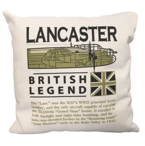 Avro Lancaster RAF WW2 Dam Buster Heavy Bomber Cushion Inner Included - Picture 1 of 1