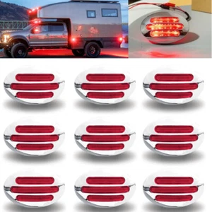 10 Stück Rot 13 LED Seitenmarkierungsleuchte 3" Abstand Chrom für Freightliner 12 V - Bild 1 von 8