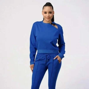 Blue X-Large 2 Piece Pull Over Outfits For Women's Sportswear Tracksuit Set - Picture 1 of 3