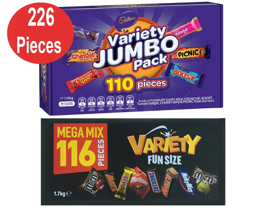 Mars 116 Variety Mix Cadbury 110 Value Jumbo Pack Chocolate Wholesale 226 Pack - image 1 of 1