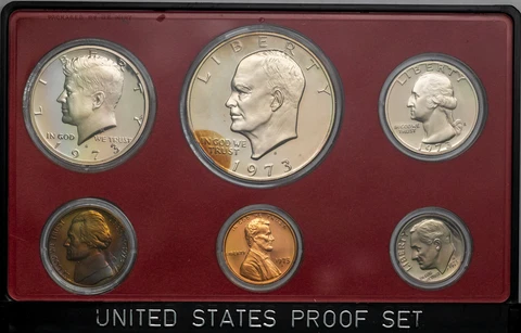 1973-S UNITED STATES MINT 6 COIN PROOF SET BU SUPERB COLOR TONED UNC (MR) Cover