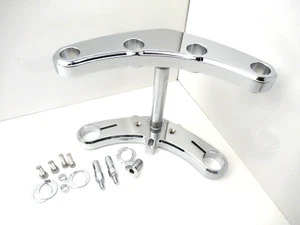CHROME WIDE GLIDE 41MM TRIPLE TREE SET FOR HARLEY CUSTOM WIDE GLIDES, 0 DEGREE - Foto 1 di 3
