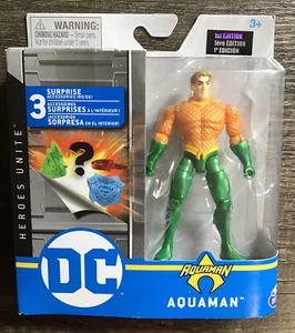 DC Heroes Unite - Aquaman 4” Figure - 1st Edition New/Sealed (Spin Master 2020) - Picture 1 of 10