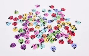 20 BOTTONI IN LEGNO COCCINELLA 15mm 2 fori cucito cucire sarta fai da te taglio  - Afbeelding 1 van 1