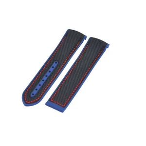 22mm Fabric Plated Rubber Watch Strap For Omega Seamaster Planet Ocean 600M - Picture 1 of 6