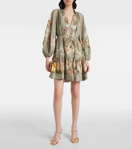 Zimmermann Lexi Billow Floral Cotton Mini Dress - Picture 1 of 9
