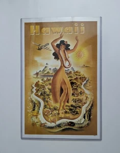 1950s Hawaii United Air Lines Print Poster - Picture 1 of 5