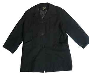 Sanro Melbourne Vintage Women's Black Coat Jacket Size 16 - Picture 1 of 4