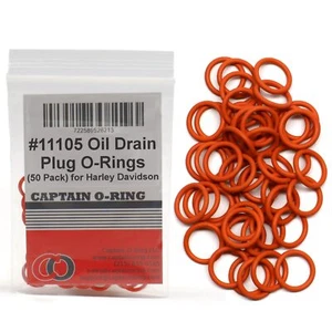50 Pack - #11105 O-Ring Replacement for Harley Davidson Oil Drain Plug Oring ... - Picture 1 of 6