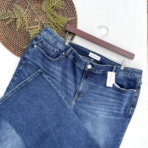 NWT Lane Bryant Womens Jeans Denim Blue Boot Mid Rise Stretch Plus Size 24 - Picture 1 of 10