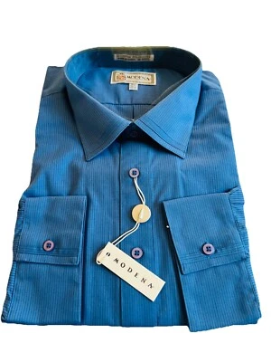 Modena Dress Shirt For Men Size : 18.5 Tall Color: Blue - Image 1 of 4