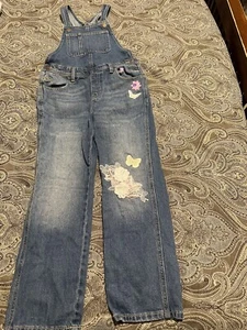 Old Navy Denim Overalls Kids Girls Size Large 10 12 100% Cotton - Picture 1 of 6