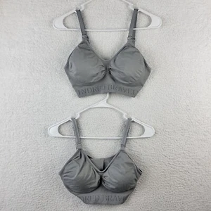 Kindred Bravely Nursing Bra Size Medium Wireless Gray Maternity Set of Two - Picture 1 of 9