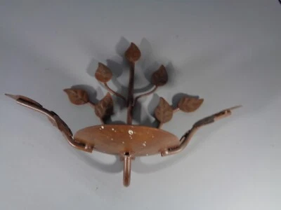 Aplique de metal de 7,5" para vela de pilar, color cobre, diseño de hoja ramificada Foto 1 de 4