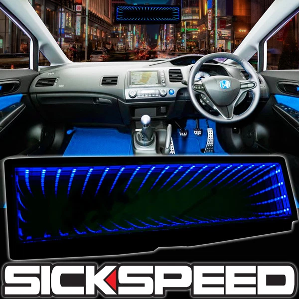 ESPEJO RETROVISOR SICKSPEED GALAXY LUZ LED CLIP-ON VISTA TRASERA GUIÑO RETROVISOR AZUL P1 Foto 1 de 1