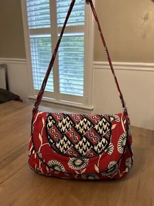 Vera Bradley DECO DAISY Flap Shoulder Bag, 2011 Purse Ltd Criss Cross Collection - Picture 1 of 10