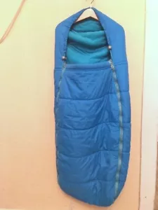 Bolso de pie original Quinny grande 100 cm cremallera azul lana cochecito buggy - Imagen 1 de 7