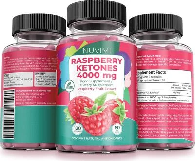 NUVIMI Raspberry Ketones - 4000 mg - Natural Food Supplement to Help Support Healthy -