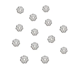 50 Versilberte Gänseblümchen Metall Zwischenring Perlen 6 mm - Bild 1 von 1