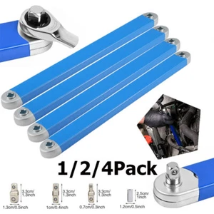 1/2/4Set 3/8" Offset Extension Wrench Socket Ratchet Spanner Extender w/Adapters - Picture 1 of 18