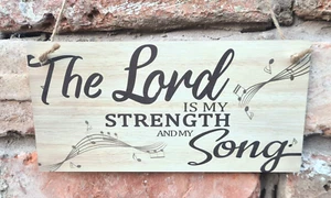 Placa de pared de madera cristiana, signo bíblico Escritura para aliento S006 - Imagen 1 de 5