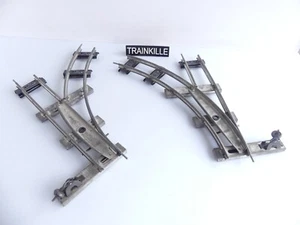HORNBY ECHELLE O / 2 AIGUILLAGES MANUELS 1 GAUCHE 1 DROIT PETIT RAYON - Picture 1 of 2