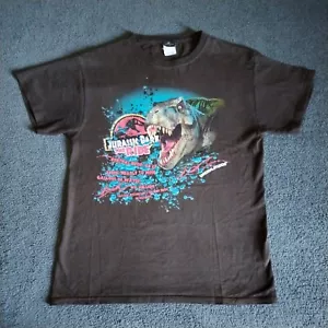 Vintage Jurassic Park T Shirt Mens M Brown The Ride Universal Studios Textured - Picture 1 of 18